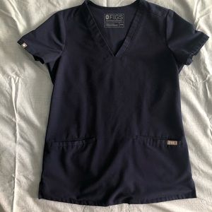 Navy Figs Scrubs Casma 3 Pocket Top